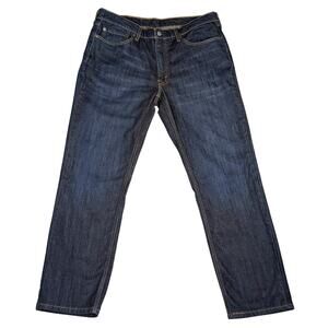 Classic Men's Dark Blue Straight-Leg Jeans